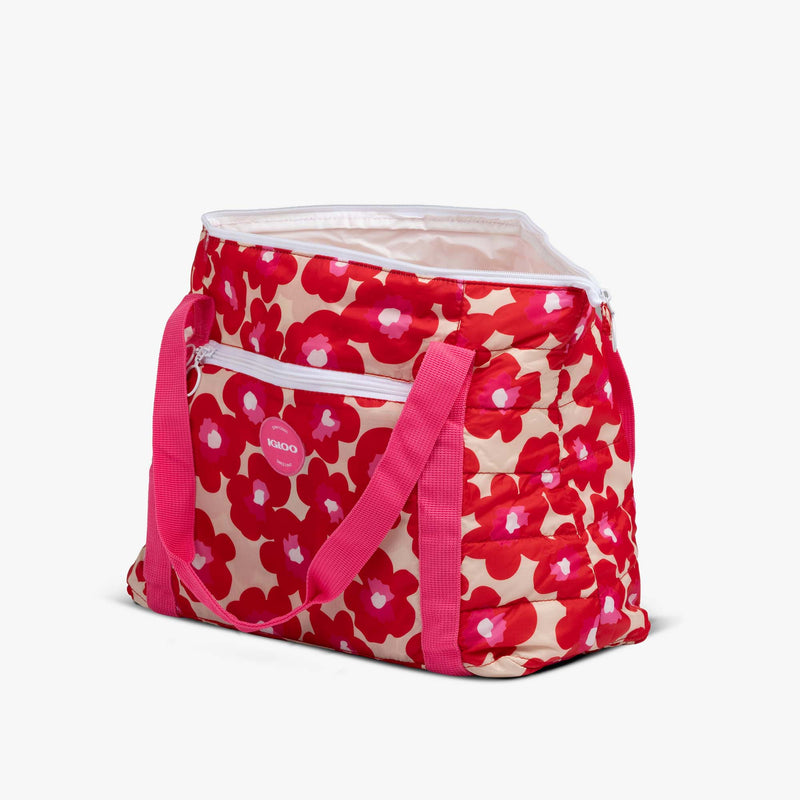 Retro Packable Puffer 20-Can Cooler Bag - Psychedelic Daisy