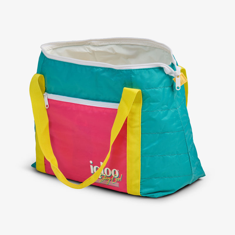 Retro Packable Puffer 20-Can Cooler Bag - Psychedelic Daisy