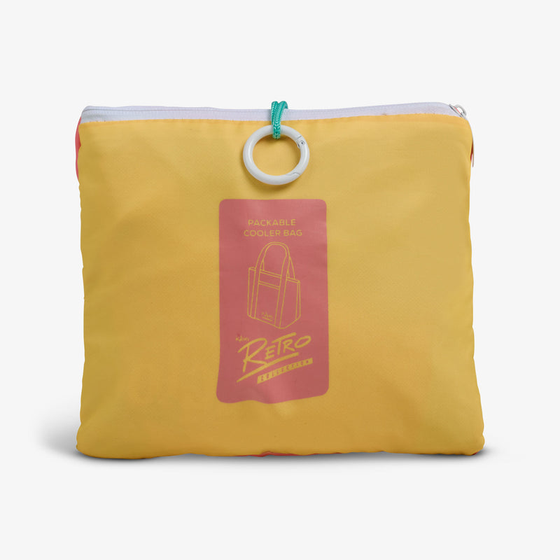 Retro Packable Puffer 20-Can Cooler Bag - Psychedelic Daisy