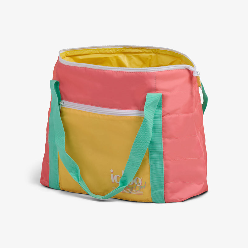 Retro Packable Puffer 20-Can Cooler Bag - Psychedelic Daisy