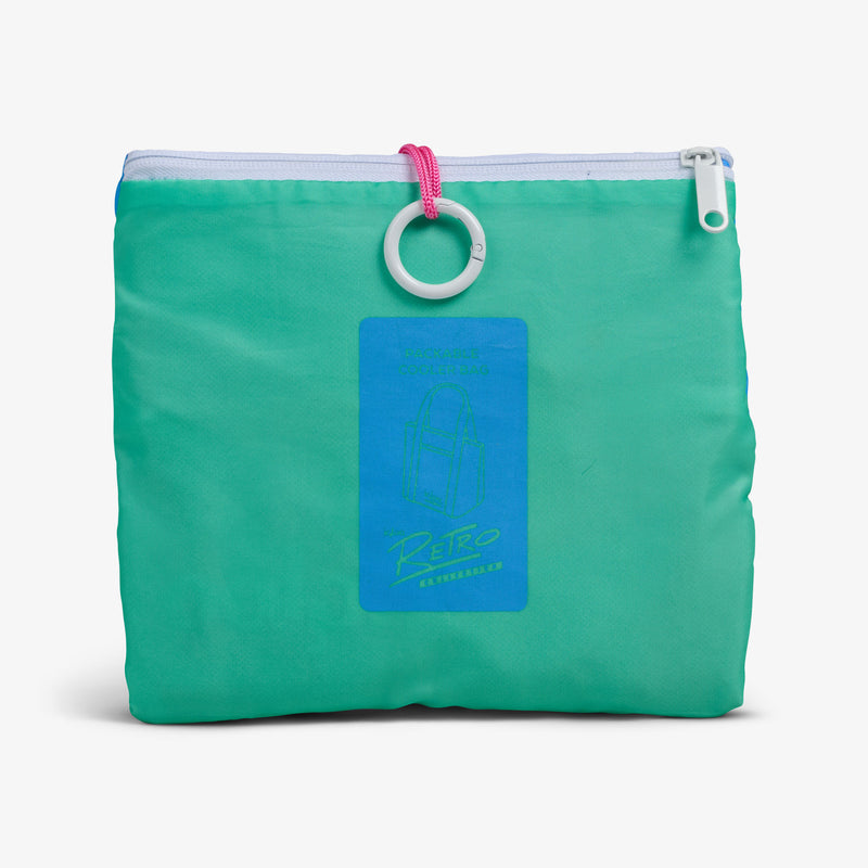 Retro Packable Puffer 20-Can Cooler Bag - Psychedelic Daisy