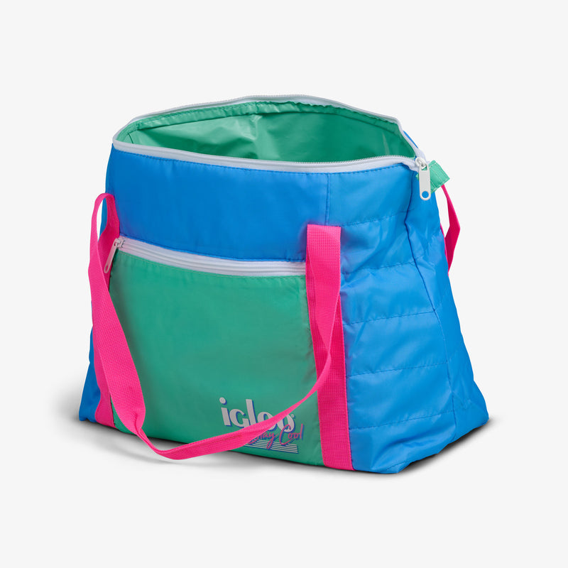 Retro Packable Puffer 20-Can Cooler Bag - Psychedelic Daisy