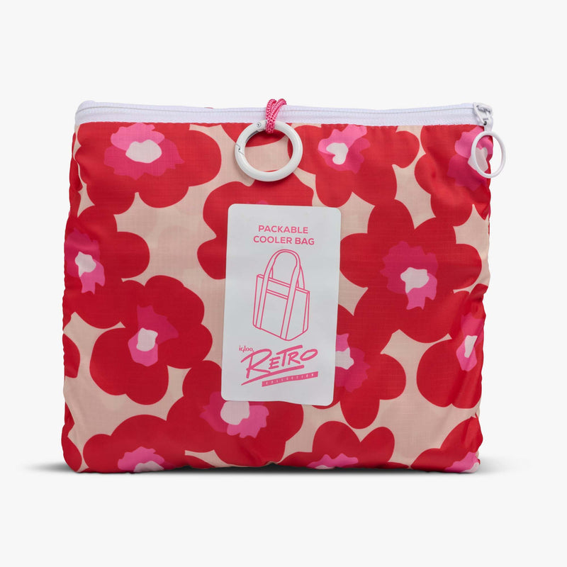 Retro Packable Puffer 20-Can Cooler Bag - Psychedelic Daisy