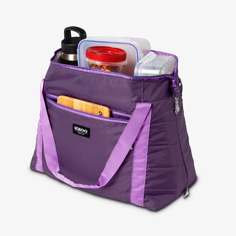 Packable Puffer 20-Can Cooler Bag - Magenta