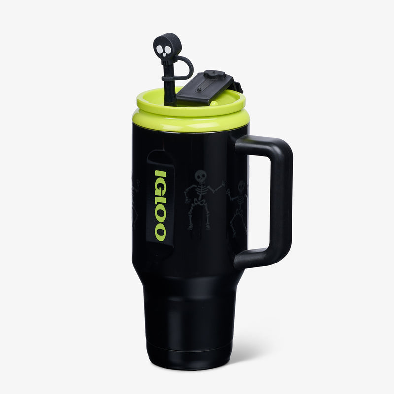 32 Oz Flip ‘n’ Sip Travel Mug - Skeleton Glow