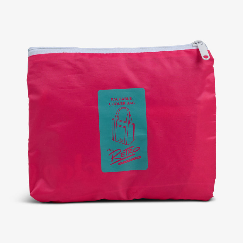Retro Packable Puffer 20-Can Cooler Bag - Psychedelic Daisy