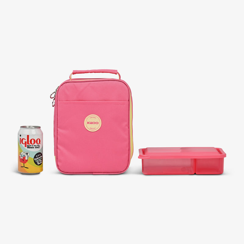 Kids Lunch Slim Cooler Bundle (Bento Box + Ice Floor) - Thrift Pink