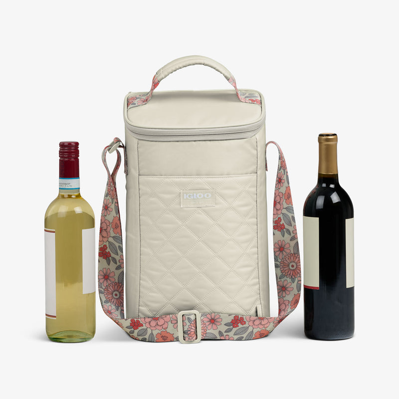 Floral MaxCold® DUO Vertical Crossbody Cooler Bag - Linen