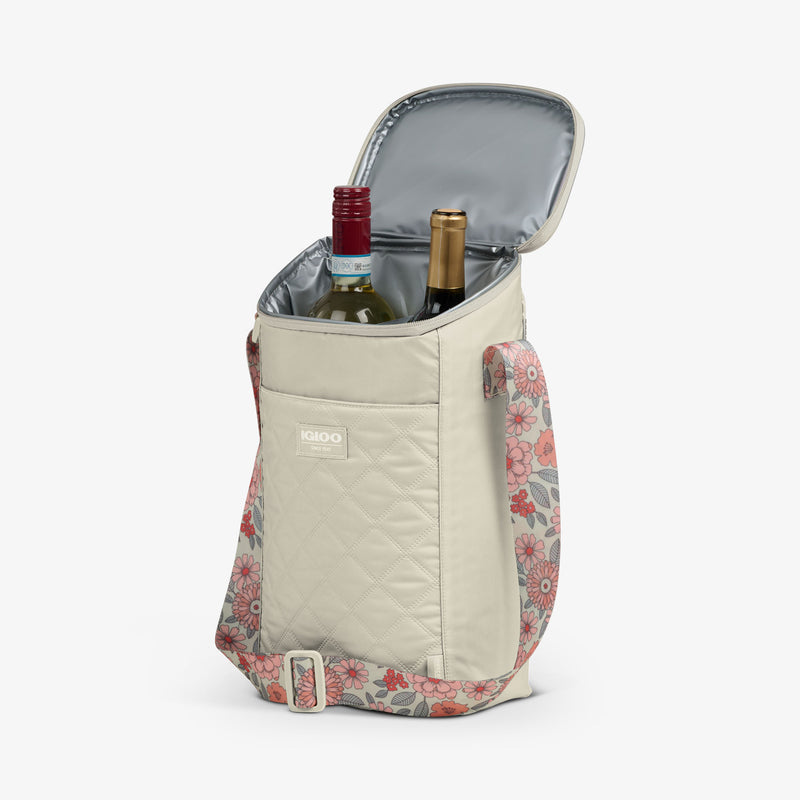 Floral MaxCold® DUO Vertical Crossbody Cooler Bag - Linen