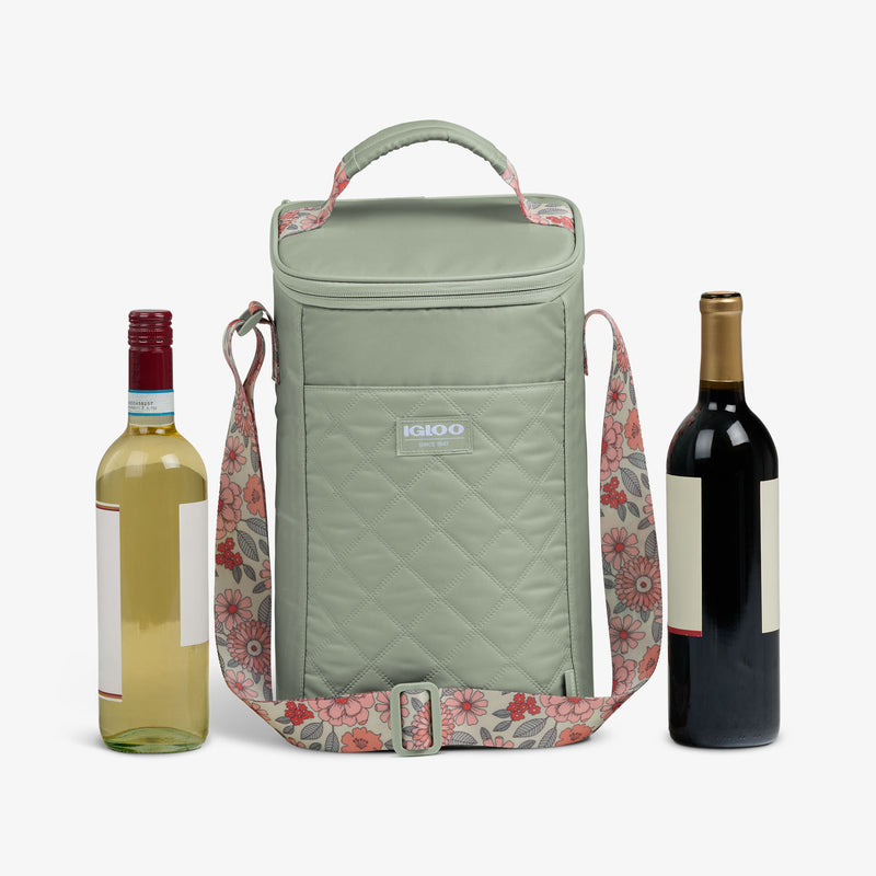 Floral MaxCold® DUO Vertical Crossbody Cooler Bag - Linen
